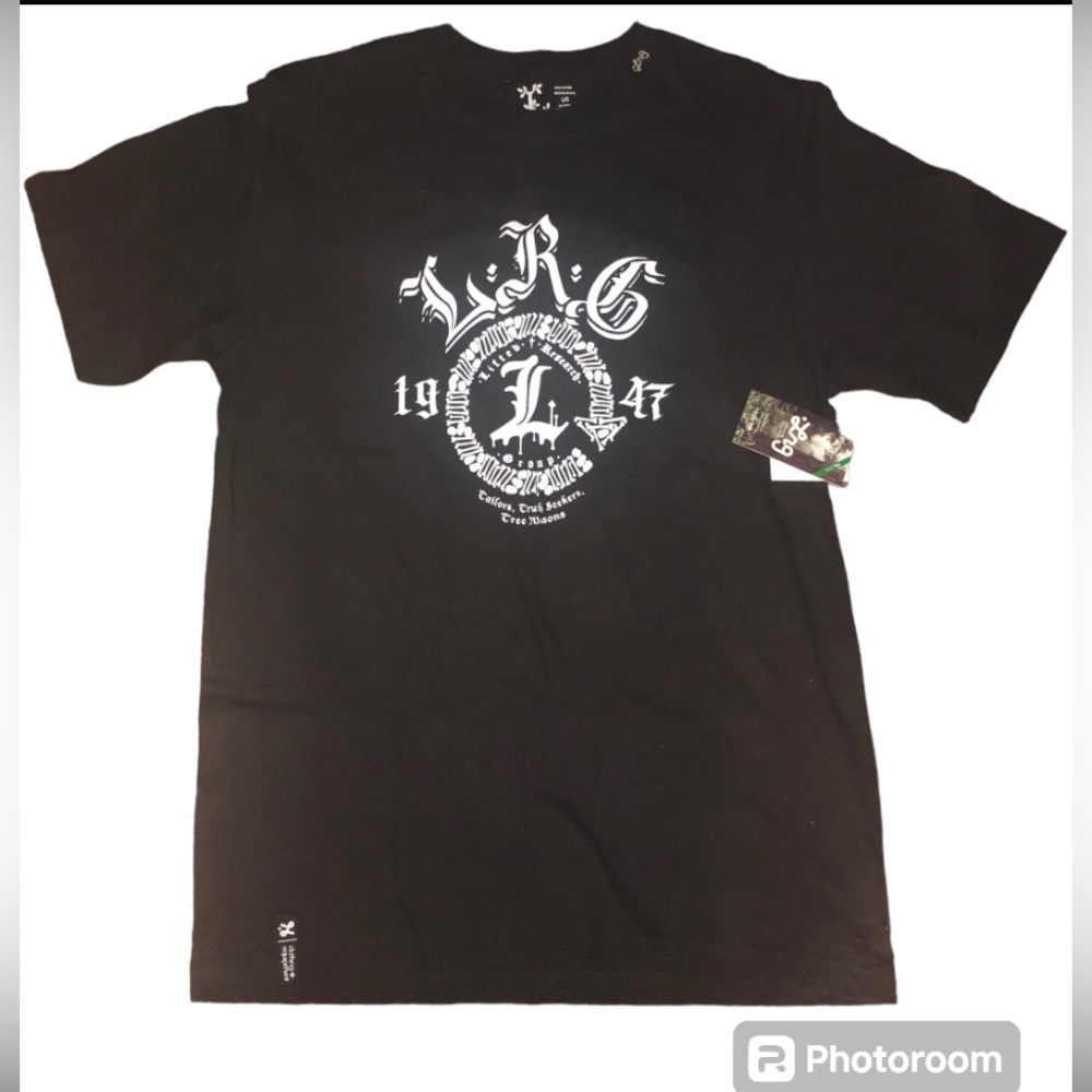 NWT Men’s LRG 1947 T shirt BLACK/ White Size Large